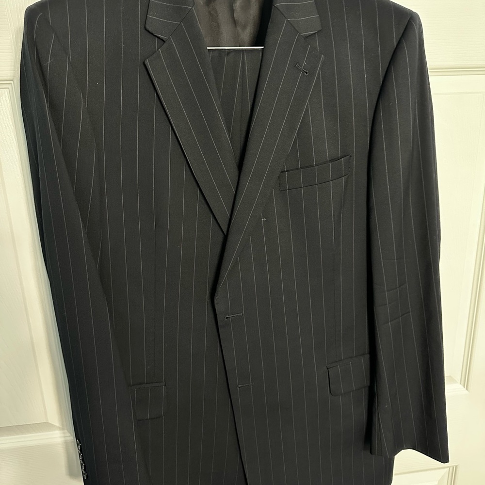 Men's Navy Pinstripe Suit